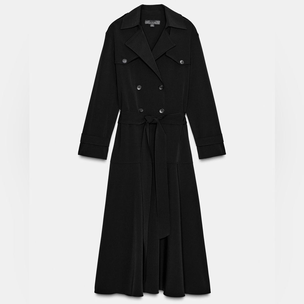 ZARA ZW COLLECTION TRENCH MIDI DRESS - Picture 8 of 10
